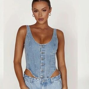 Leilani Corset Denim Top Meshki
